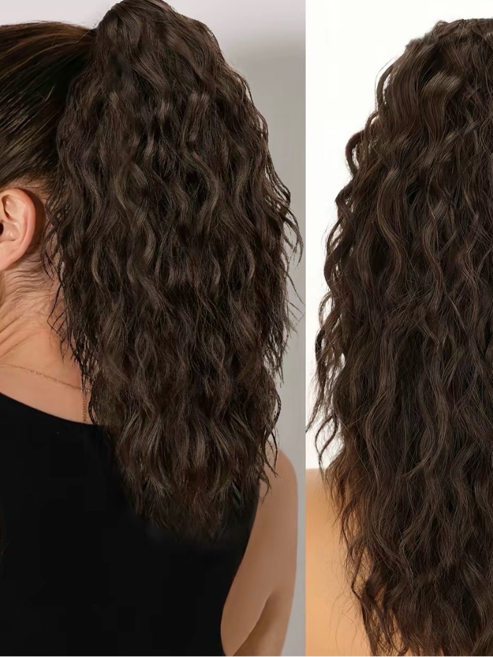 Orsuncer clip in Ponytail Hairpiece - Dark Brown 18” wavy hair new